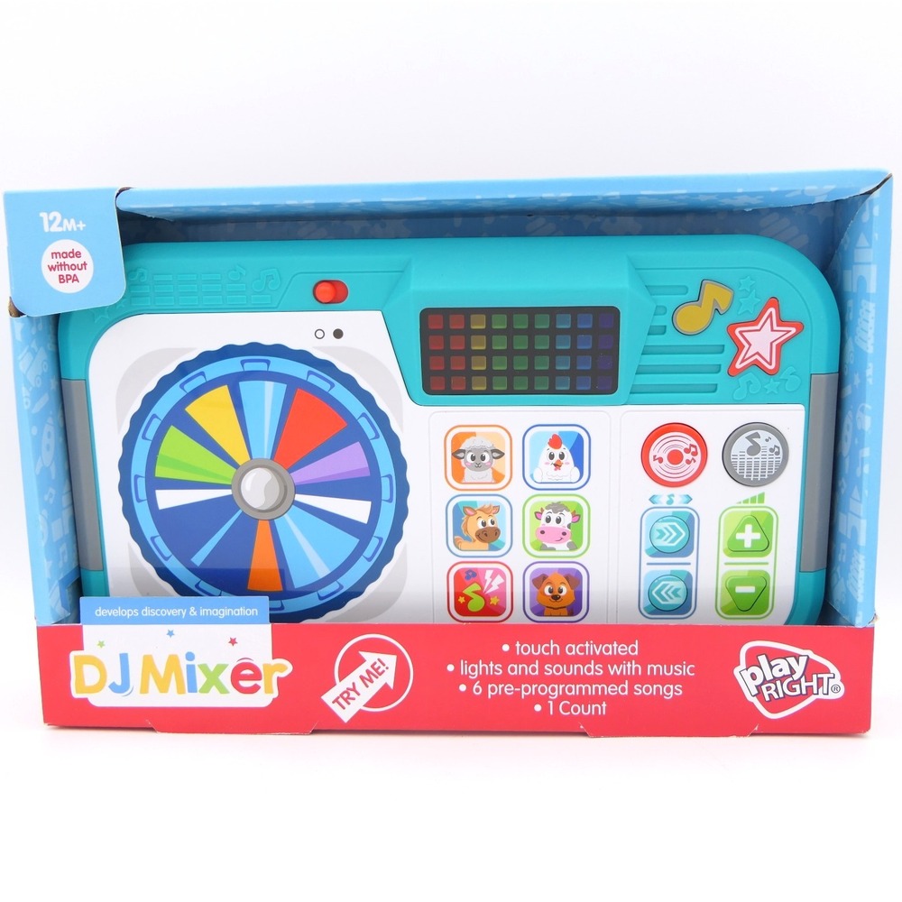 PlayRIght DJ Mixer Touch Activated Lights, Sounds & Music, 6 Songs For Ages 12M+